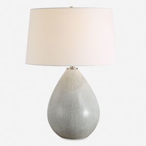 Moray 24.25 inch 150.00 watt Mushroom Gray Drip Glaze and Brushed Nickel Table Lamp Portable Light