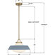 Xander 1 Light 16 inch Vibrant Gold Pendant Ceiling Light