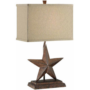 Star 23 inch 60 watt Resin Rustic Table Lamp Portable Light