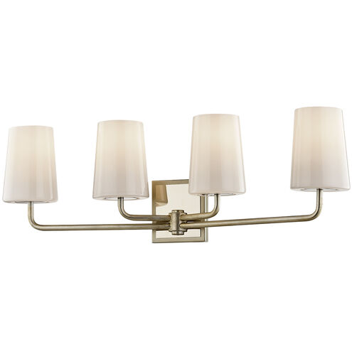 Simone 4 Light 28.5 inch Silver Leaf Polished Nickel Bath And Vanity Wall Light