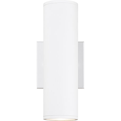 Tubular LED 10 inch Matte White Outdoor Wall Light