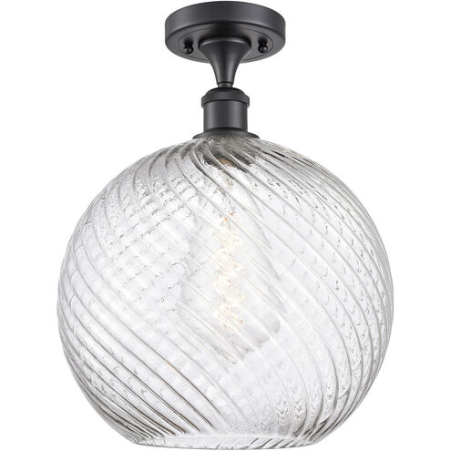 Ballston X-Large Twisted Swirl LED 12 inch Matte Black Semi-Flush Mount Ceiling Light, Ballston