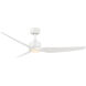 Stella 60 inch Matte White Downrod Ceiling Fans, Smart Fan