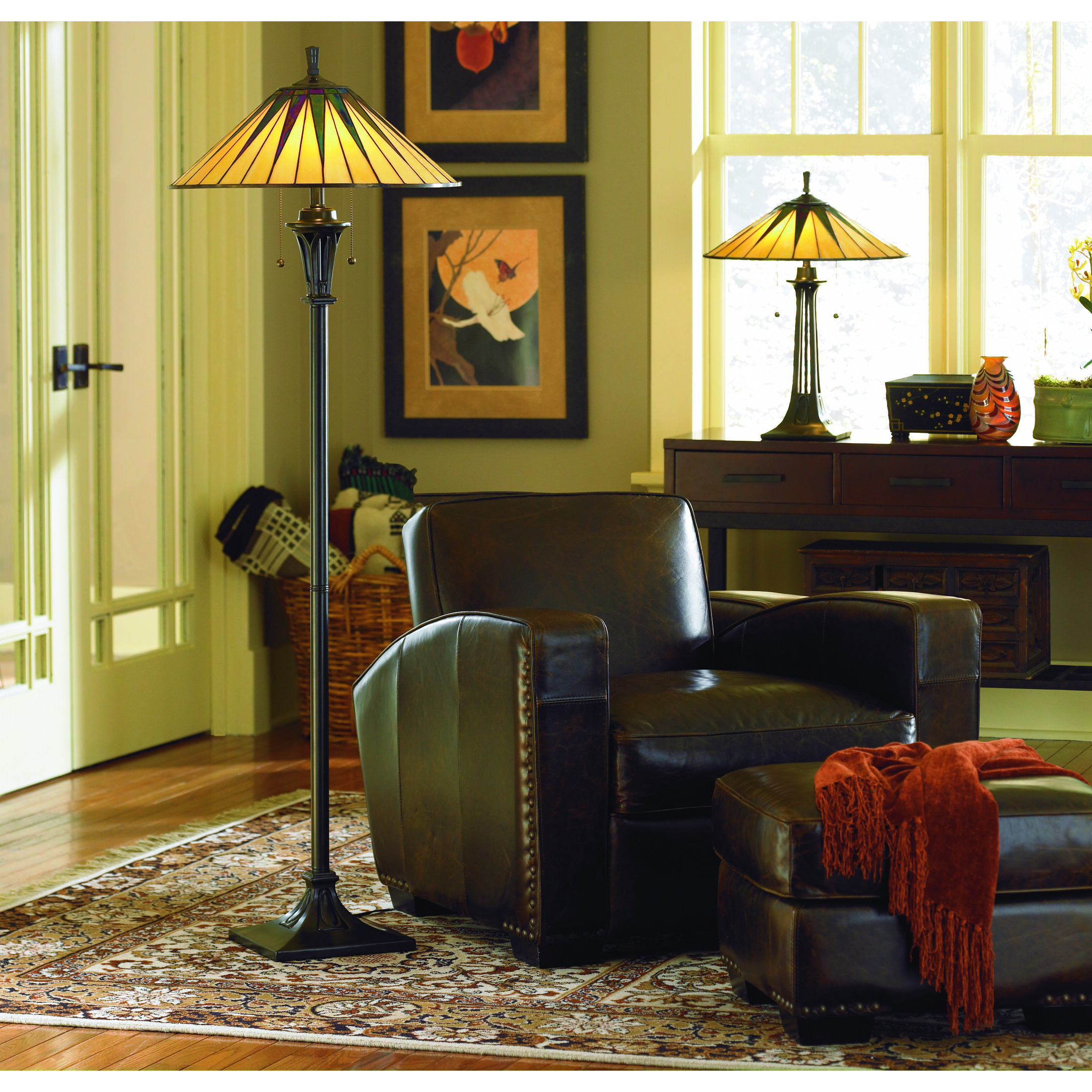 Gotham 62 inch 100 watt Vintage Bronze Floor Lamp Portable Light, Naturals