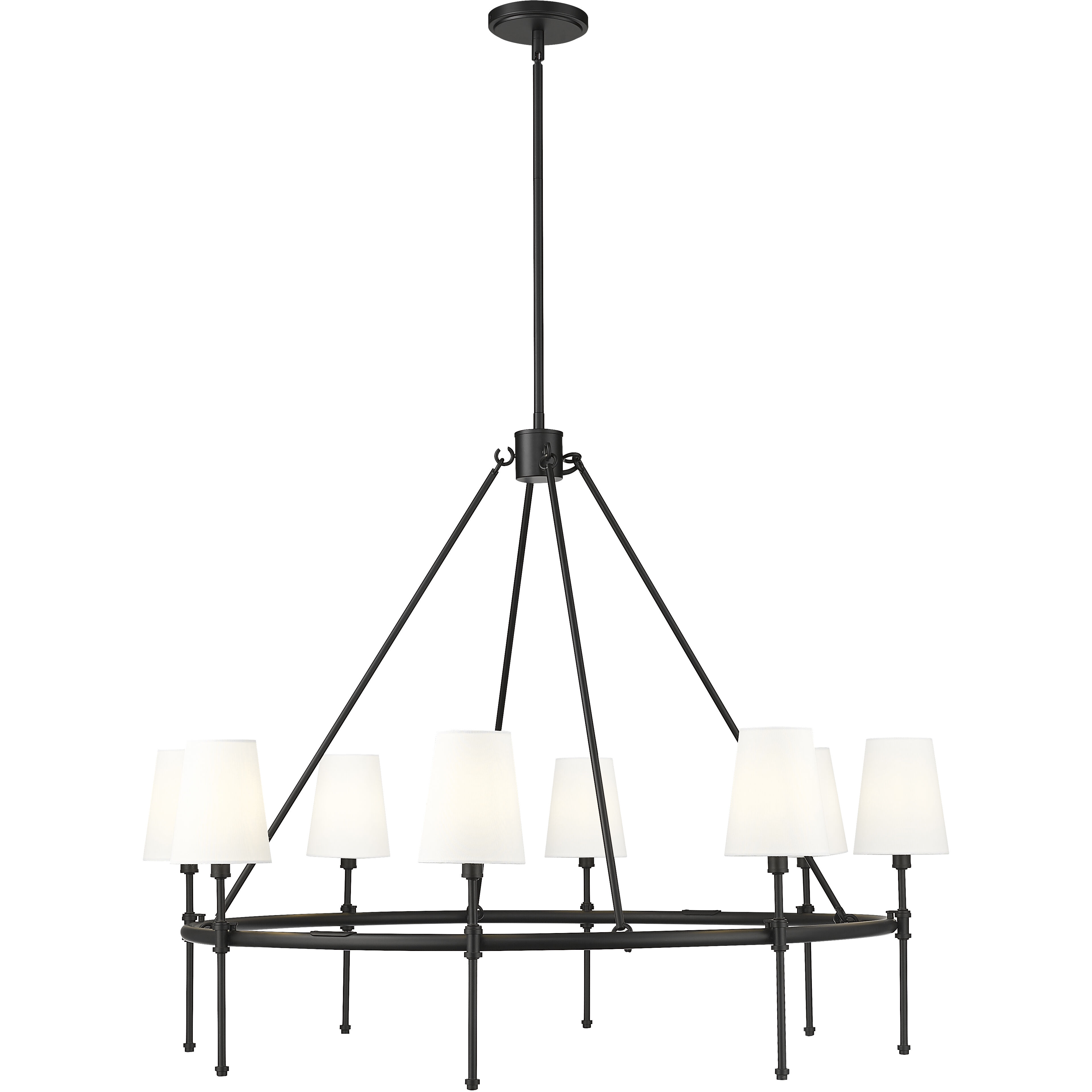 Adorra 8 Light 40 inch Matte Black Chandelier Ceiling Light