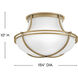 Saddler 3 Light 15.25 inch Heritage Brass Flush Mount Ceiling Light