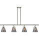 Ballston Small Cone 4 Light 48 inch Polished Nickel Island Light Ceiling Light in Plated Smoke Glass