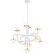 Tubular LED 29.38 inch Matte White W/Honey Gold Chandelier Ceiling Light