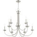 Estate 10 Light 30 inch Brushed Nickel Chandelier Ceiling Light