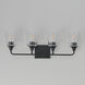 Hudson 4 Light 28.25 inch Black Bath Vanity Wall Light in Clear