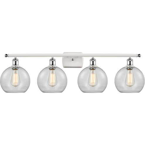 Ballston Athens LED 36 inch White and Polished Chrome Bath Vanity Light Wall Light in Clear Glass, Ballston