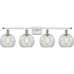 Ballston Athens LED 36 inch White and Polished Chrome Bath Vanity Light Wall Light in Clear Glass, Ballston