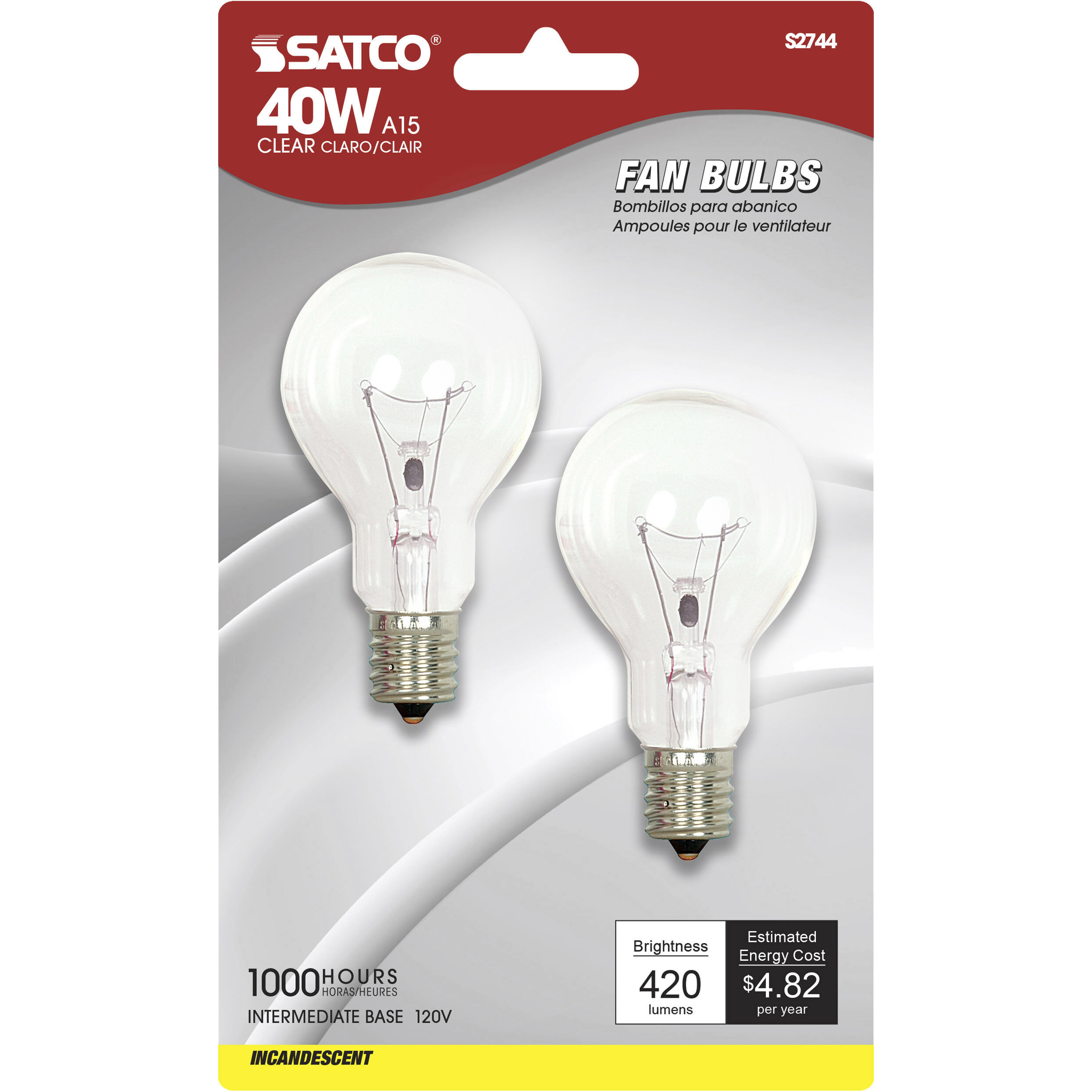 Lumos Incandescent A15 Intermediate E17 40 watt 120V 2700K Light Bulb