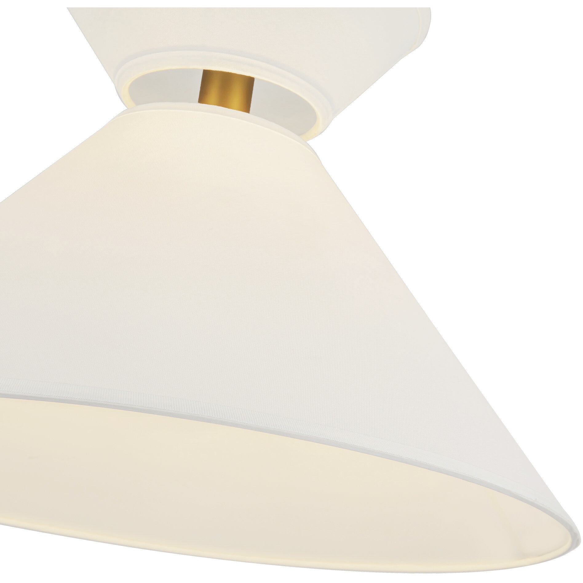 Alora Mood Chapelle Pendant Ceiling Light in Aged Gold and White Linen