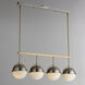 Duke 4 Light 42 inch Satin Nickel and Satin Brass Linear Pendant Ceiling Light