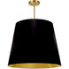 Oversized Drum 1 Light 26 inch Aged Brass Pendant Ceiling Light in Black/Gold Jewel Tone, Large