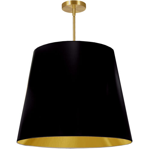 Oversized Drum 1 Light 26 inch Aged Brass Pendant Ceiling Light in Black/Gold Jewel Tone, Large