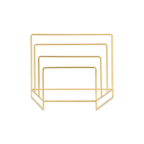 Square Metal Gold Magazine Rack