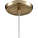 Compartir 1 Light 6 inch Satin Brass with Satin Nickel Mini Pendant Ceiling Light