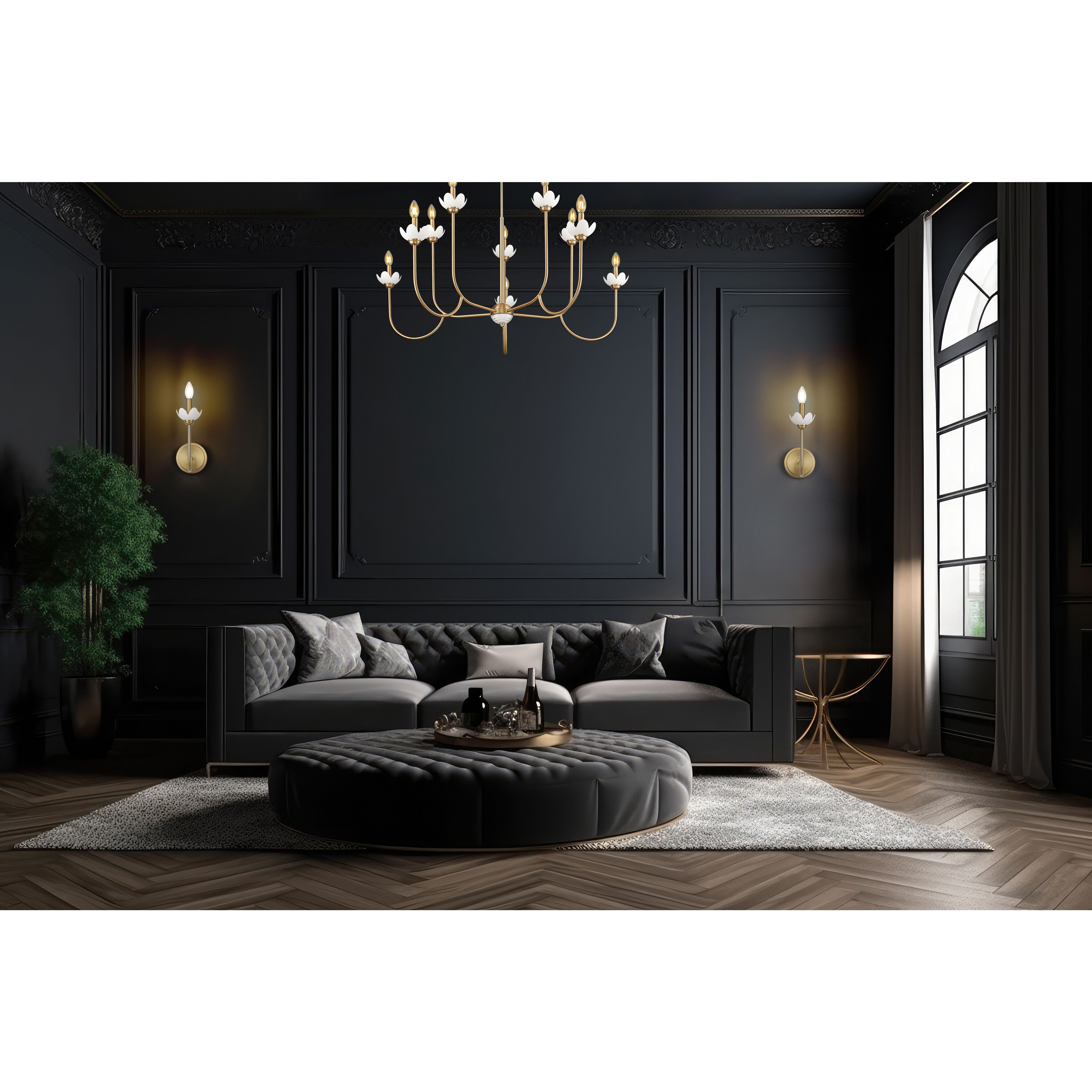 Allistair 10 Light 42 inch Modern Gold Chandelier Ceiling Light