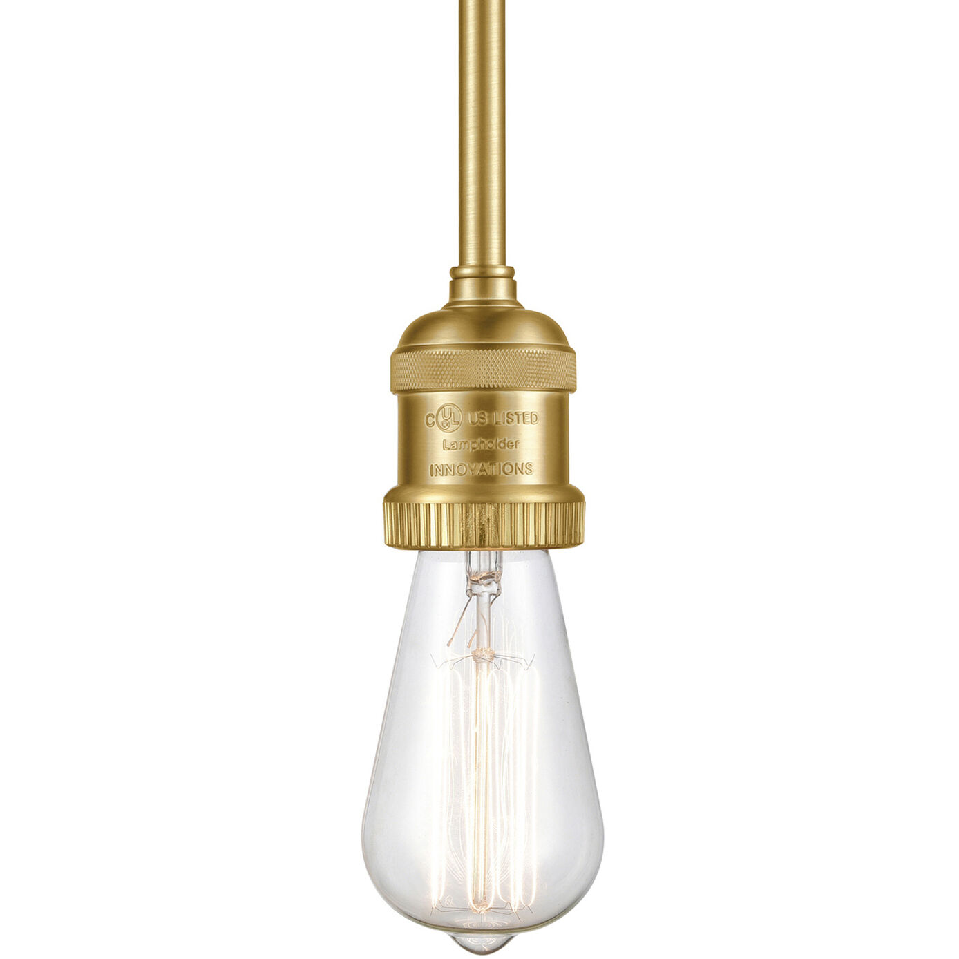 Franklin Restoration Bare Bulb 1 Light 2 inch Satin Gold Mini Pendant Ceiling Light in Incandescent