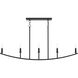 Jheni 5 Light 45 inch Matte Black Linear Chandelier Ceiling Light