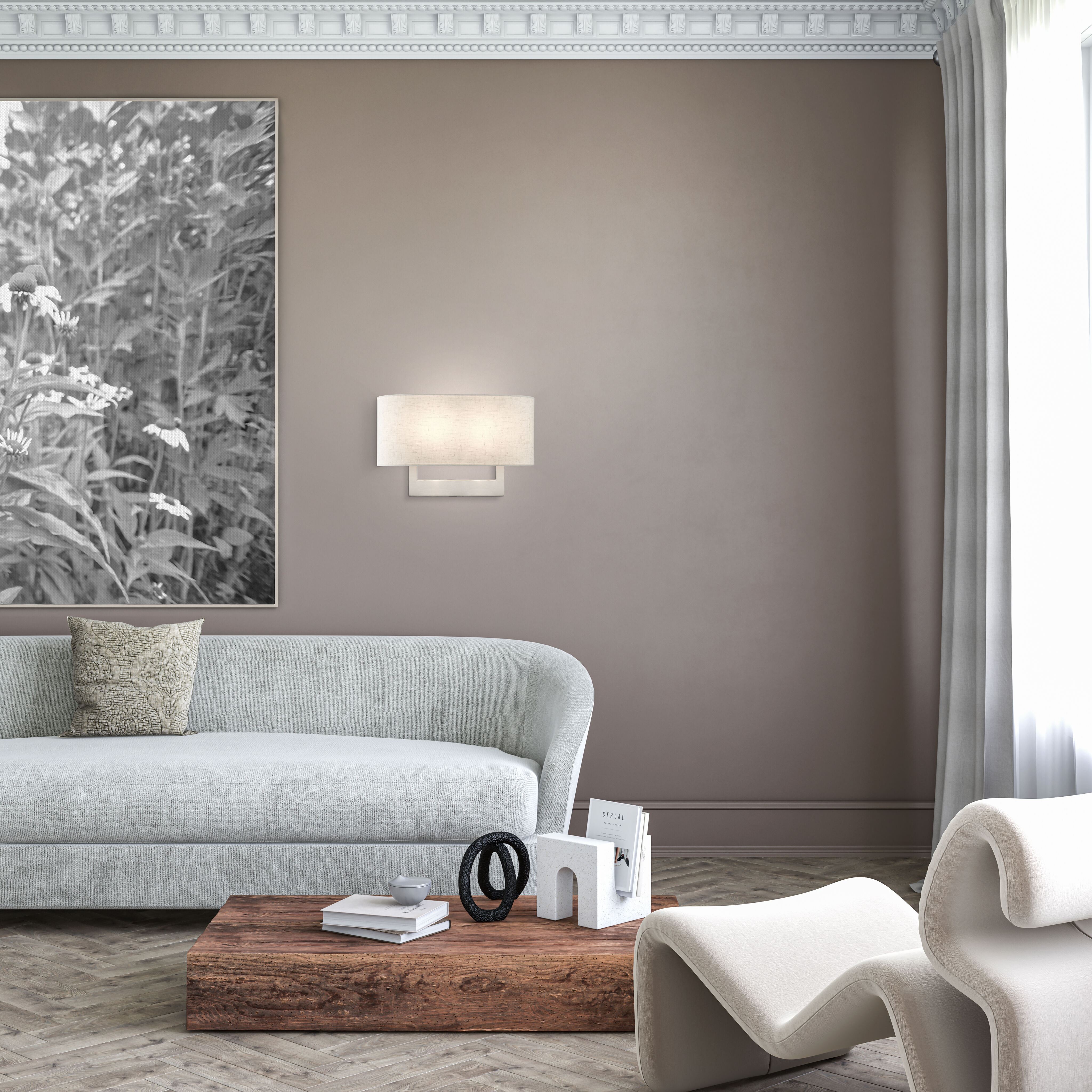 Allison 2 Light 15 inch Brushed Nickel ADA Wall Sconce Wall Light, Large