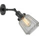 Franklin Restoration Chatham 1 Light 6 inch Matte Black Sconce Wall Light in Clear Glass, Franklin Restoration