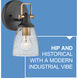 Easton 1 Light 6.25 inch Black with Heritage Brass Vanity Light Wall Light