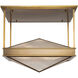 Cairo 4 Light 19 inch Ribbed Glass/Vintage Brass Semi-Flush Mount Ceiling Light