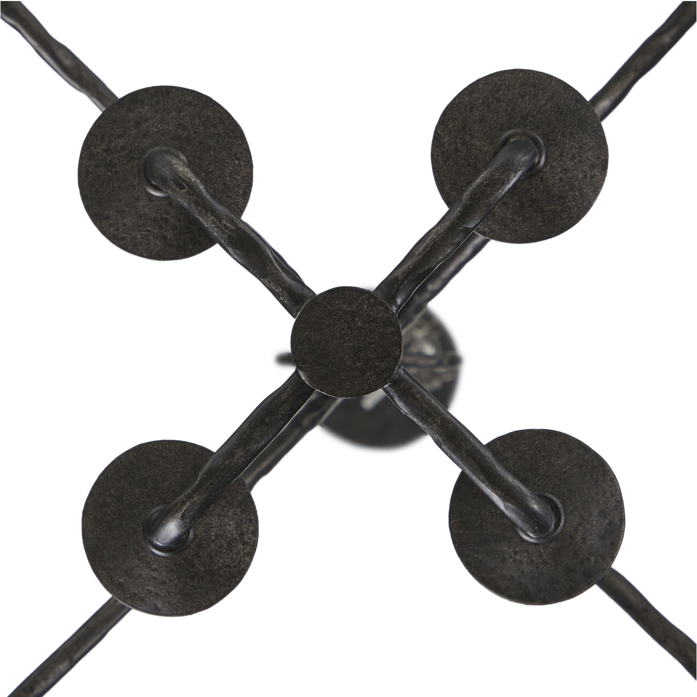 Clover 4 Light 12.5 inch Black Forged Iron Pendant Ceiling Light
