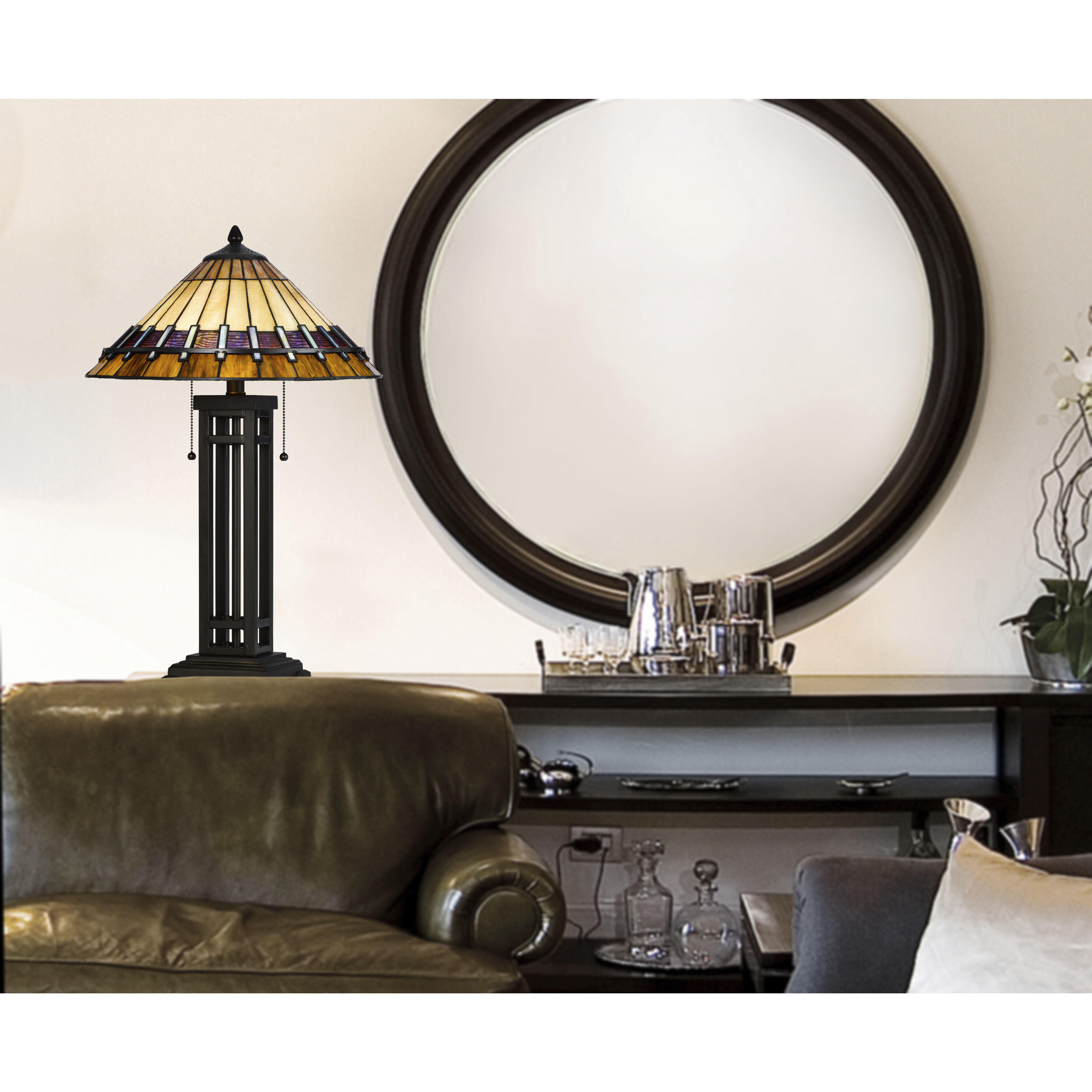 3111 Tiffany 26 inch 60.00 watt Dark Bronze Table Lamp Portable Light