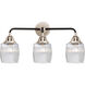 Nouveau 2 Colton 3 Light 24 inch Black Polished Nickel Bath Vanity Light Wall Light