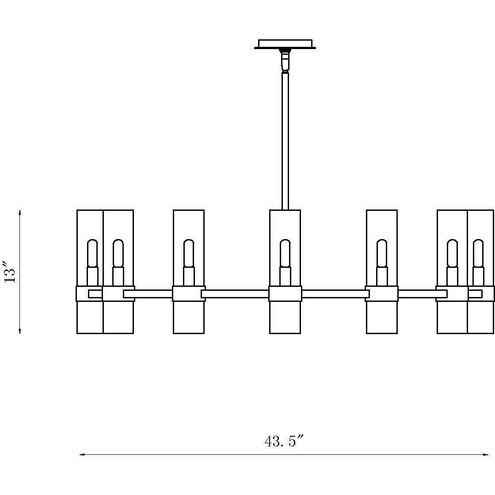 Datus 12 Light 43.5 inch Rubbed Brass Chandelier Ceiling Light
