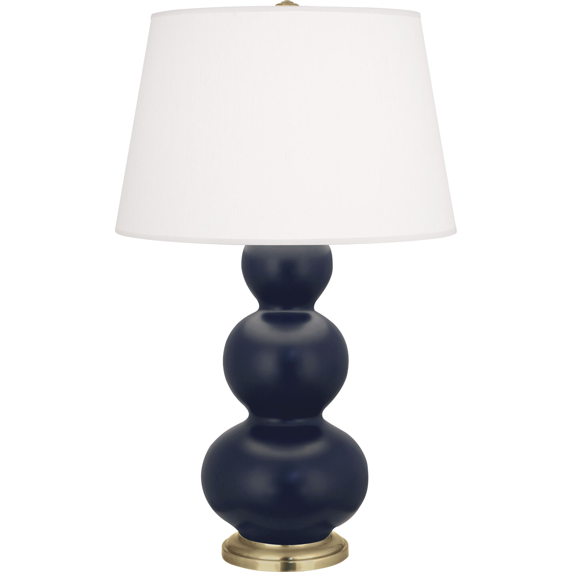 Robert Abbey MMB40 Triple Gourd 32.75 inch 150 watt Matte Midnight Blue Table Lamp Portable Light in Antique Brass