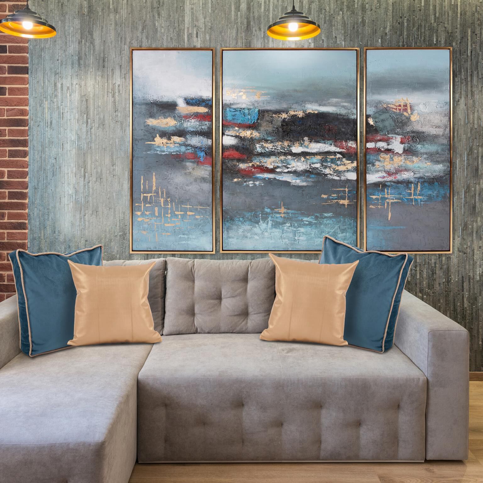 Cool Run 61.5 X 25.5 inch Hand Painted Original Art, Left