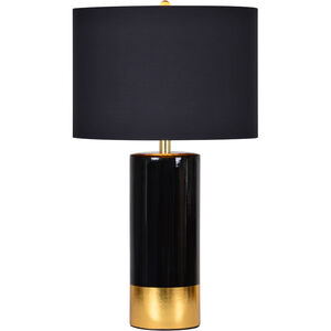 The Tuxedo 29 inch 100 watt Black and Gold Table Lamp Portable Light