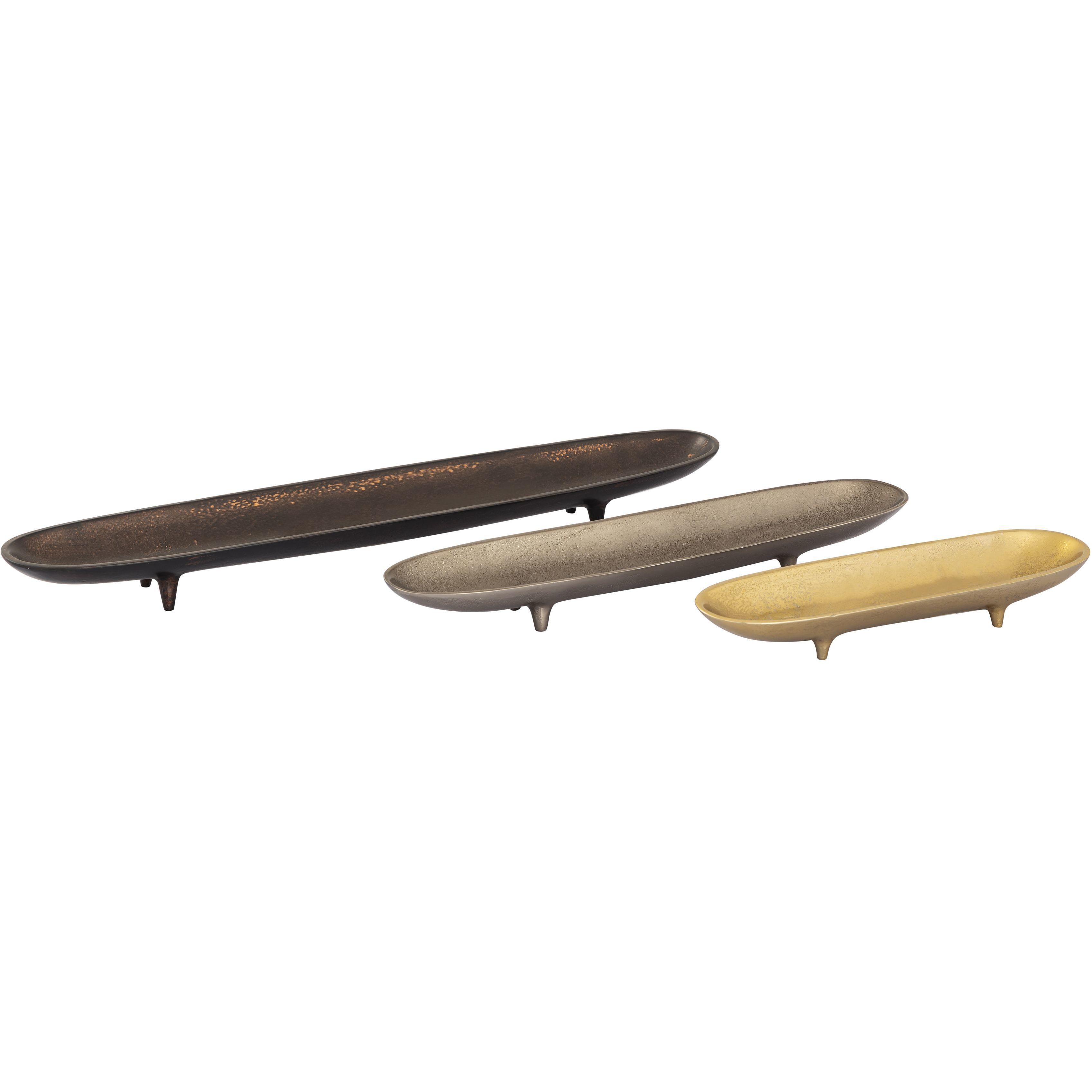 Bosco Nickel with Brass and Bronze Tray, Set of 3