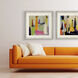 Meandering / Social Distancing Pink and Black and Orange and Yellow Framed Art