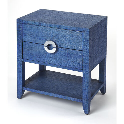 Butler Loft Amelle Blue Raffia 28 X 24 inch Navy Raffia Accent Table