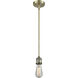 Franklin Restoration Cone LED 8 inch Antique Brass Mini Pendant Ceiling Light in Clear, Franklin Restoration
