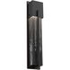 Outdoor Square Motif LED 23 inch Textured Black Outdoor Sconce in 3000K LED, Smoke Granite, Tall Square