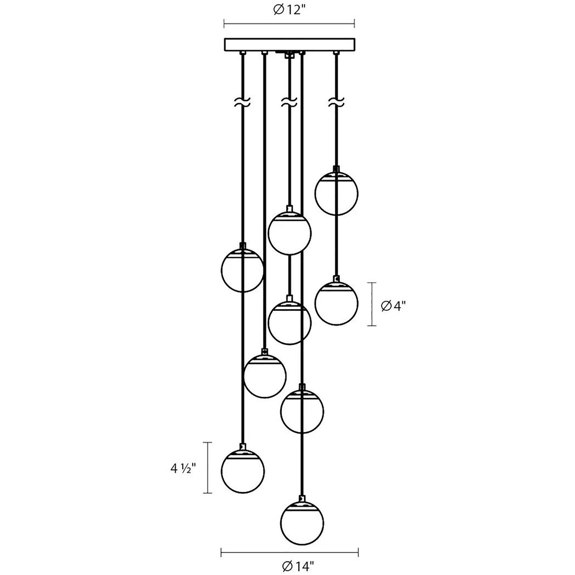 Champagne Bubbles LED 14 inch Polished Chrome Pendant Ceiling Light