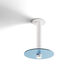 Combi LED 9 inch Matte White Pendant Ceiling Light in Blue Glass, Suspension / Flush Mount 2-in-1