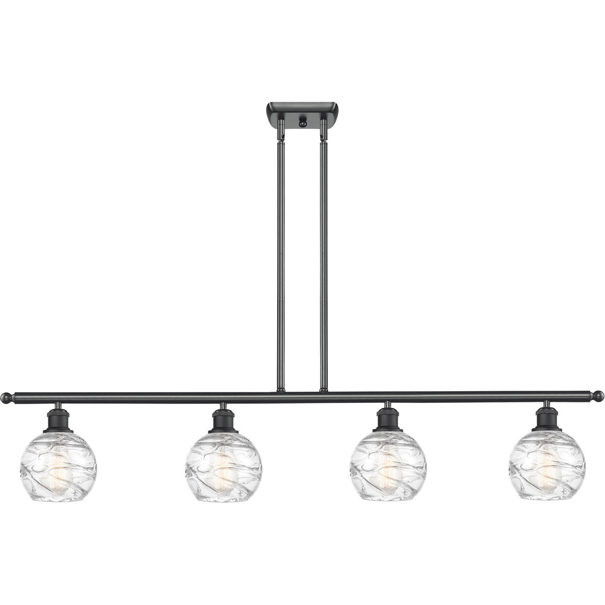 Ballston Small Deco Swirl LED 46 inch Matte Black Island Light Ceiling Light, Ballston