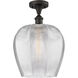 Ballston Norfolk 1 Light 12 inch Oil Rubbed Bronze Semi-Flush Mount Ceiling Light in Clear Glass