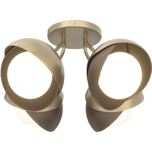 Brooklyn 4 Light 15.8 inch Soft Gold and Ink Semi-Flush Ceiling Light
