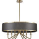 Engel 6 Light 30 inch Satin Brass Chandelier Ceiling Light