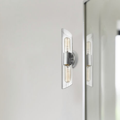 Samantha 2 Light 16 inch Polished Chrome Vanity Light Wall Light