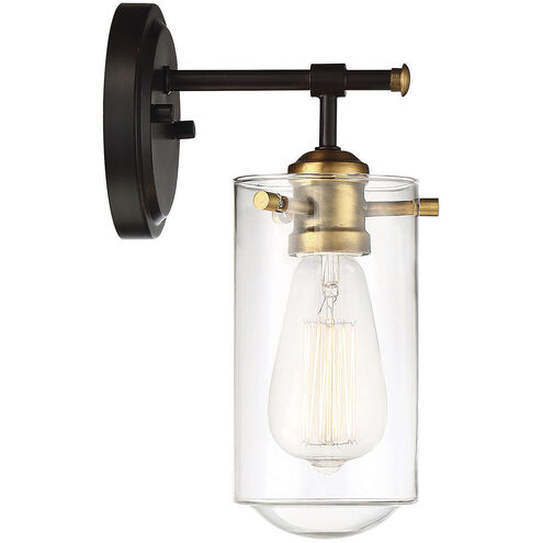 Clayton 1 Light 5 inch English Bronze and Warm Brass Wall Sconce Wall Light, Essentials